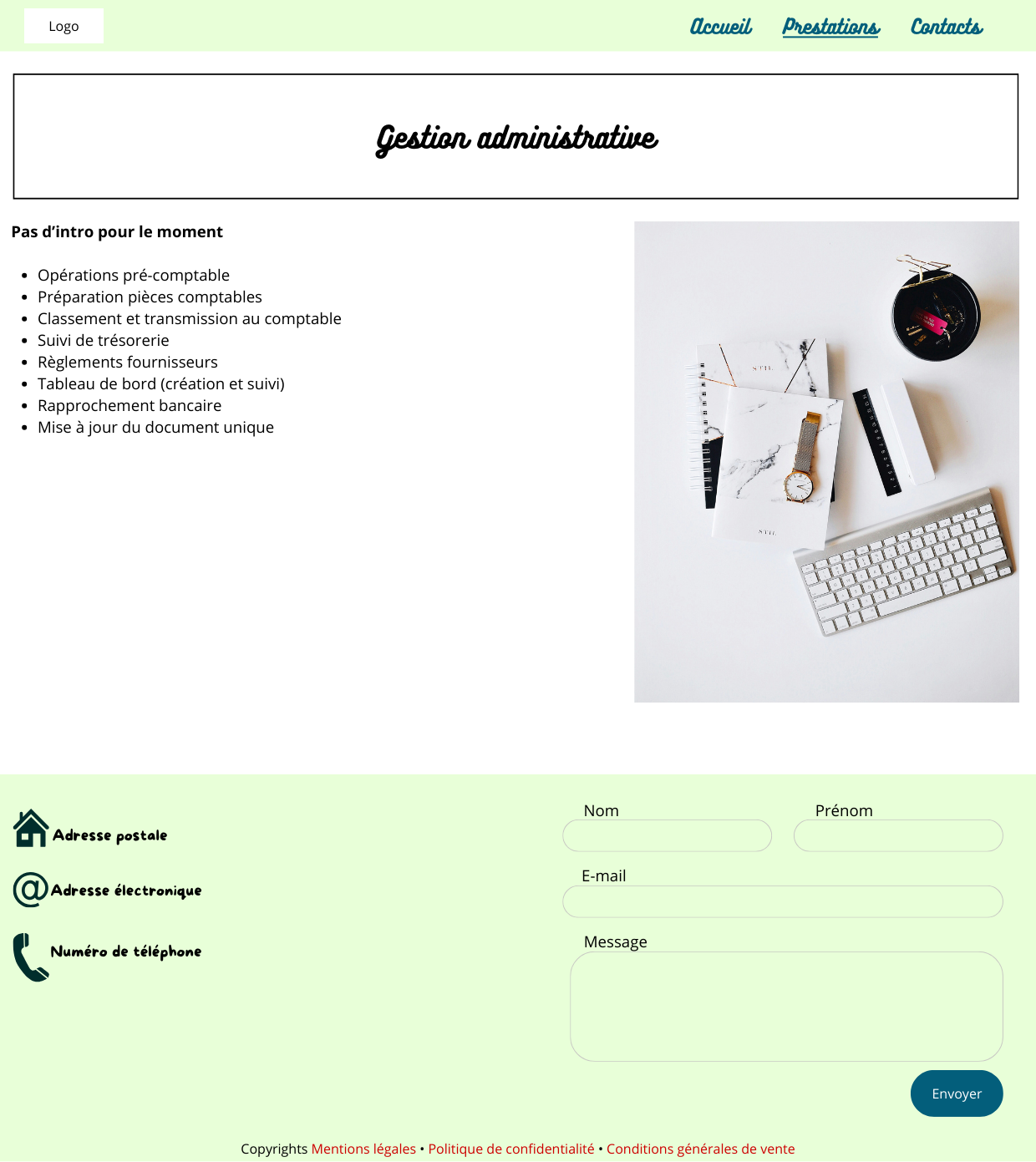 Page gestion administrative